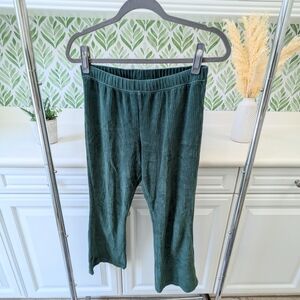 Cat & Jack Green Velvet pull on boot cut pants XL 14